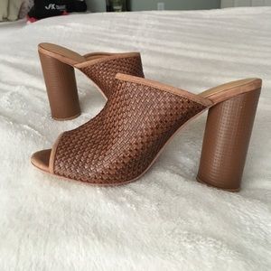 Anthropologie Miss Albright Block heel mules